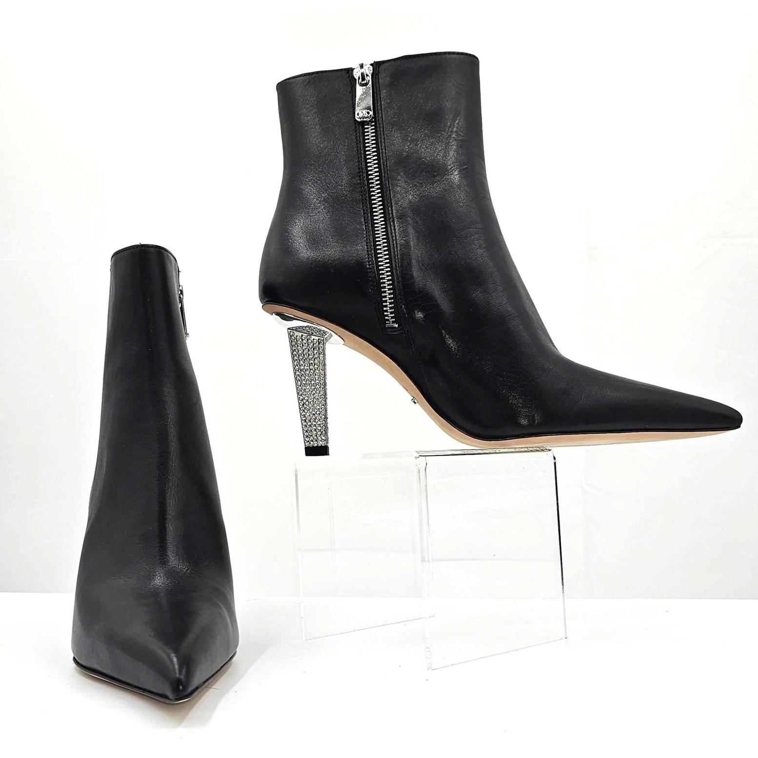 Michael Kors Halle Embellished Leather Ankle Boot 8